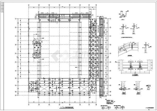 某地3层框架结构体育馆结构施工图-图二