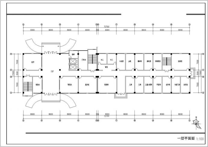 某市精神病院门诊楼建筑设计方案CAD图_图1