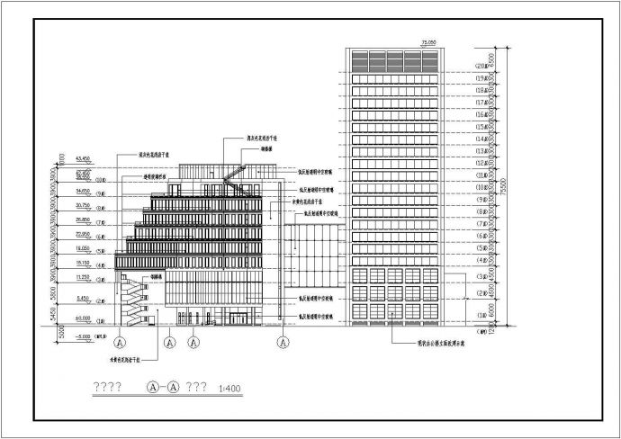 上海市政协议事中心建筑设计cad方案图_图1