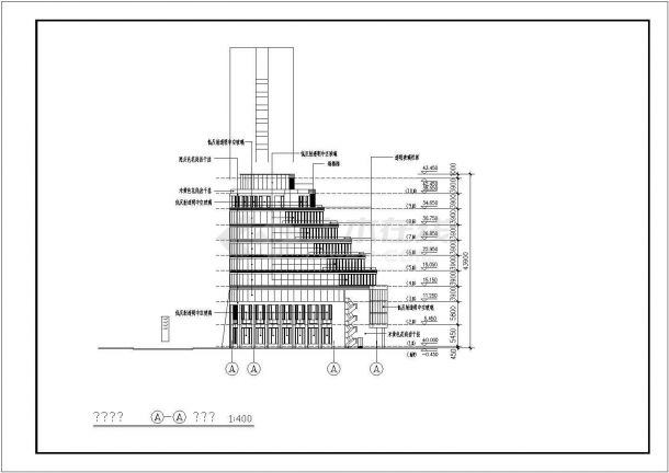 上海市政协议事中心建筑设计cad方案图-图二