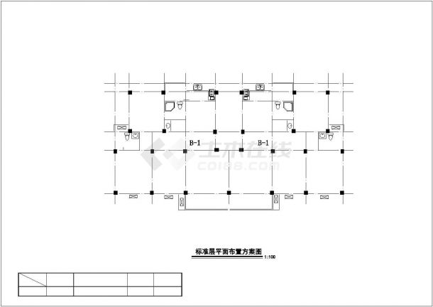 某小高层带阁楼户型建筑设计方案CAD图-图一