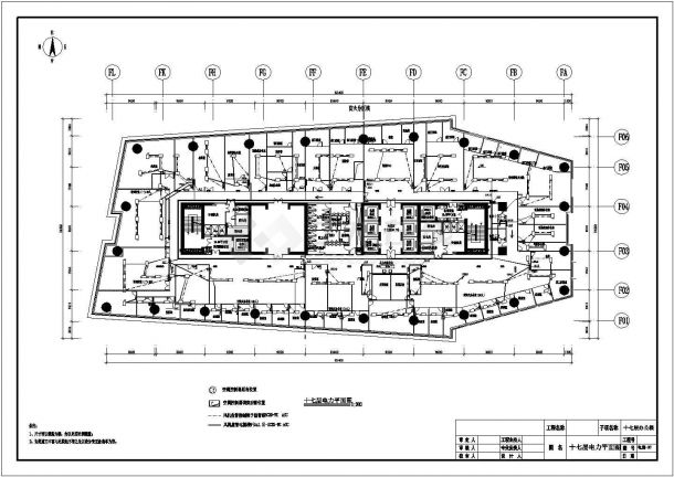 小高层办公楼电气施工CAD布置图-图一