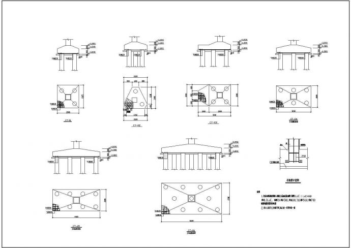 高层居民楼简约框架结构设计CAD套图_图1