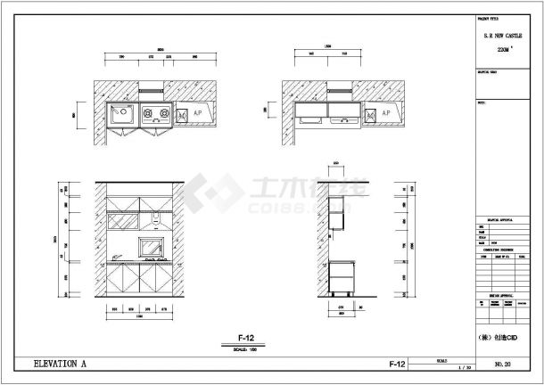 某地韩式风格两室两厅一厨一卫装饰设计施工图-图二