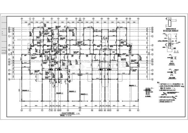 重庆某六层花园洋房结构设计施工图纸-图二