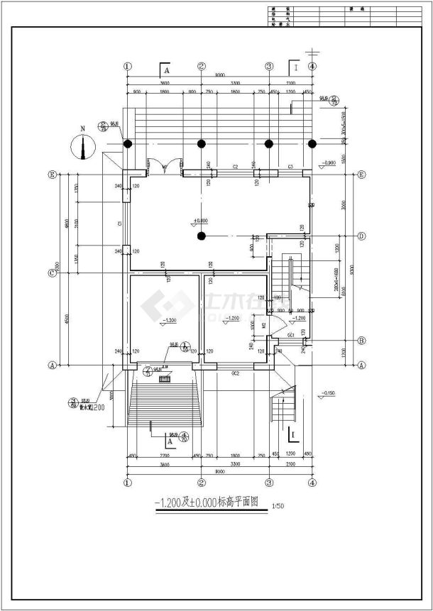 某欧式风格错层别墅建筑设计方案图-图二