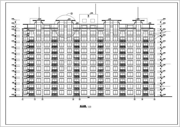 某小区多层居民楼建筑CAD平面布置参考图-图二