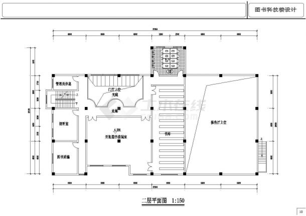 某中学图书科技楼建筑方案设计图-图二