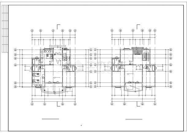 多层别墅建筑设计CAD参考图-图二