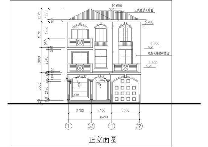 某地度假区别墅建筑图纸（含设计说明）_图1