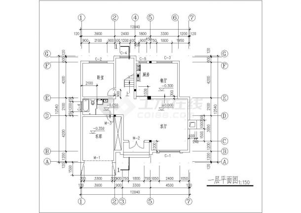 某地多层独立别墅建筑设计方案图-图二