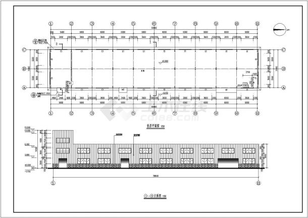 某地区11米跨门式刚架厂房结构设计方案图纸-图二