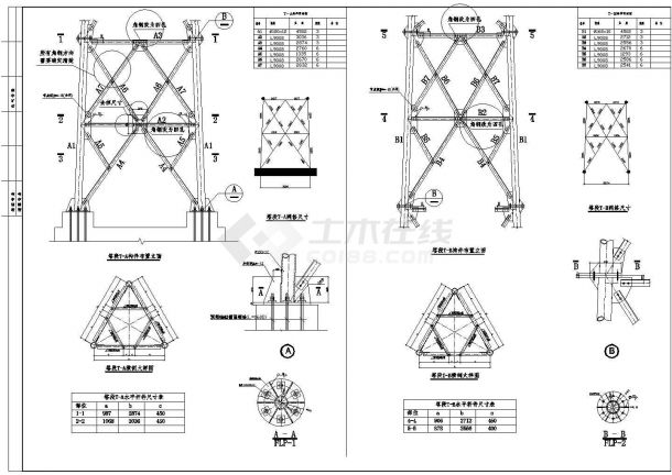 某地40米通讯钢塔架特种结构施工图-图一
