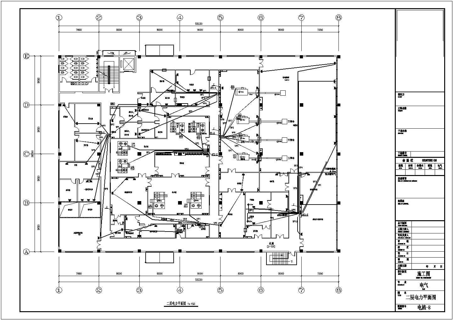 青岛市某工厂生产车间电气施工CAD布置图