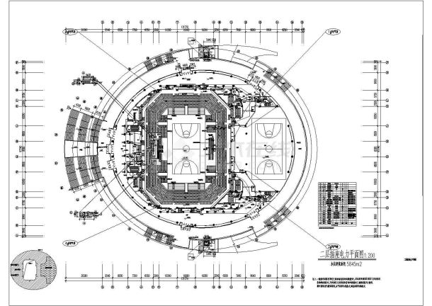 长春市大型体育馆全套电气施工CAD布置图-图一