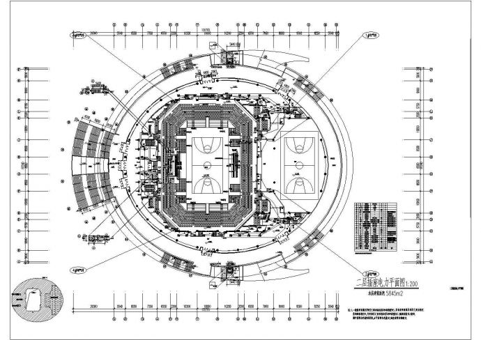 长春市大型体育馆全套电气施工CAD布置图_图1