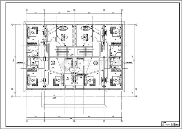 长春市某公司两层别墅住宅楼电气CAD布置图-图二