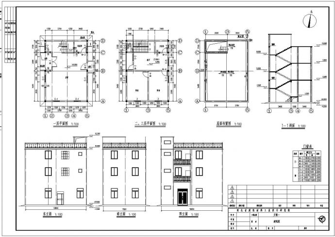 某地农村三层住宅楼建筑方案设计图_图1