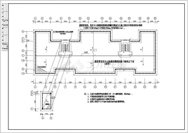 青岛市某七层职工公寓楼电气CAD布置图-图一
