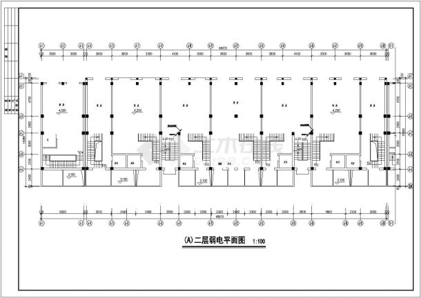 青岛市某七层商住两用楼电气CAD布置图-图二