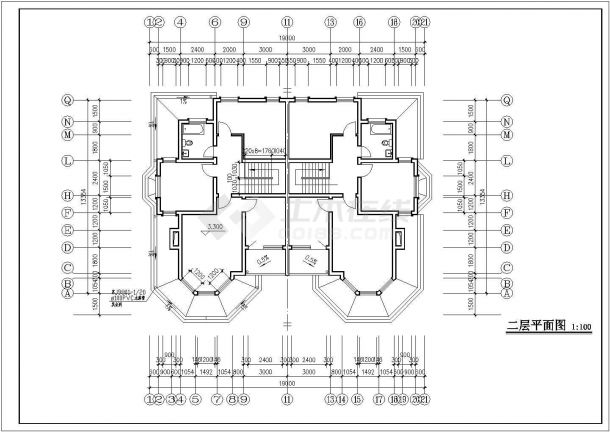 2层别墅全套建筑设计施工平立面CAD参考详细图-图一