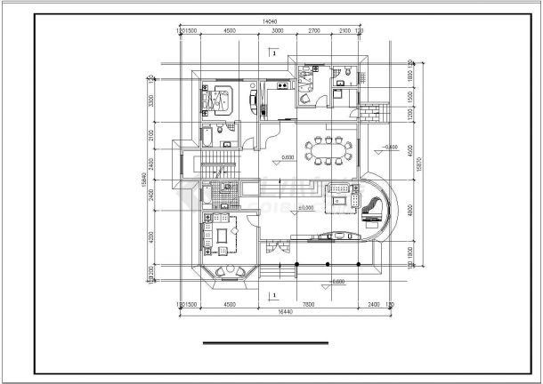 2层英式风别墅建筑施工平立面CAD参考图-图二