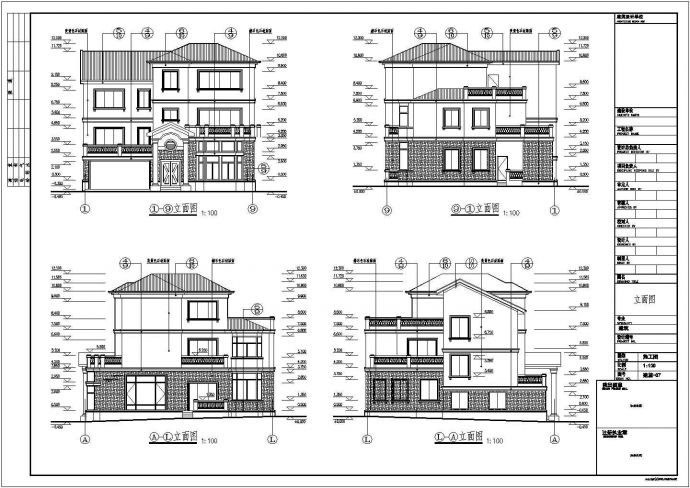 某地三层别墅及两层会所建筑设计方案图_图1