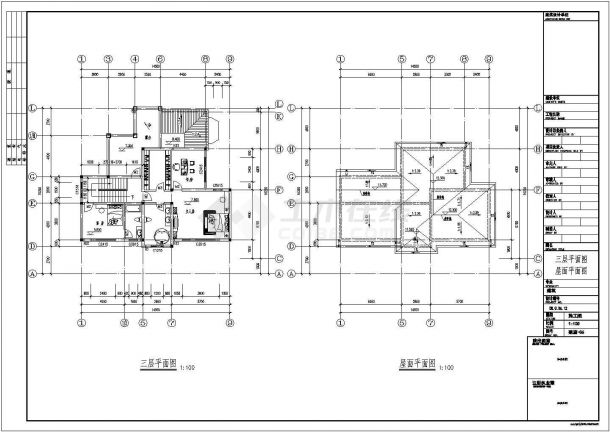某地三层别墅及两层会所建筑设计方案图-图二