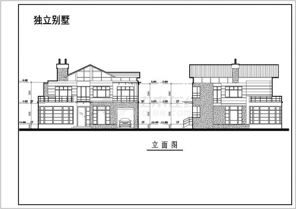 精品小众别墅建筑平立面图-图二