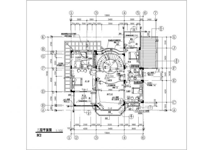 某经典别墅样板房建筑施工CAD布置图_图1