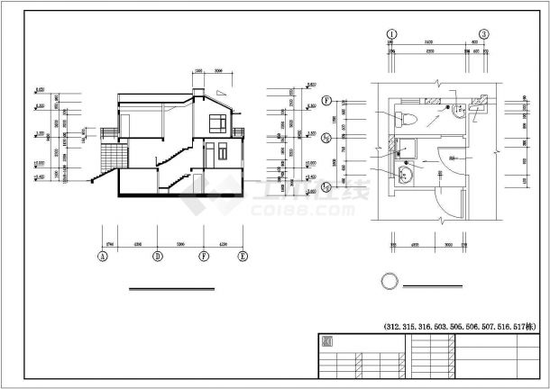 青岛市某别墅型公寓建筑设计施工CAD布置图-图一