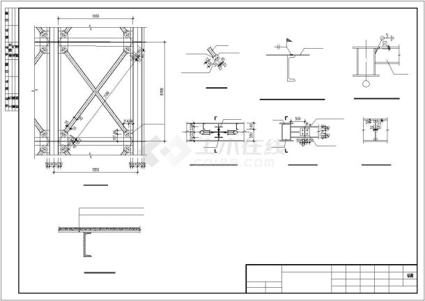 8度区多层钢框架连廊结构施工图-图二