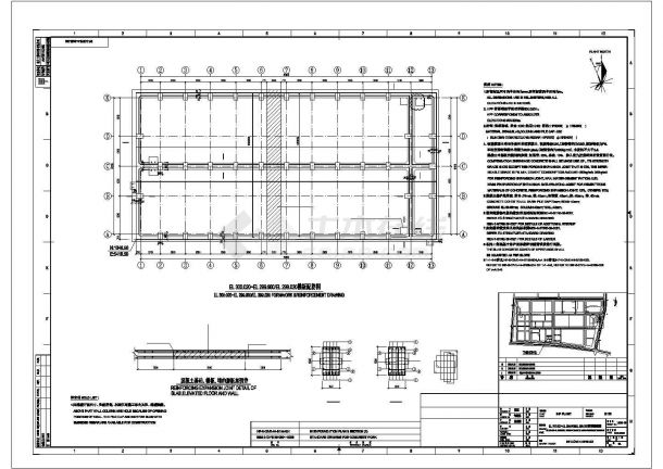 [中英文版]矩形19米X40米水池结构施工图(平法制图)-图二
