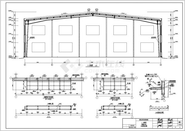 31.2m跨度钢结构篮球场结构施工图-图一