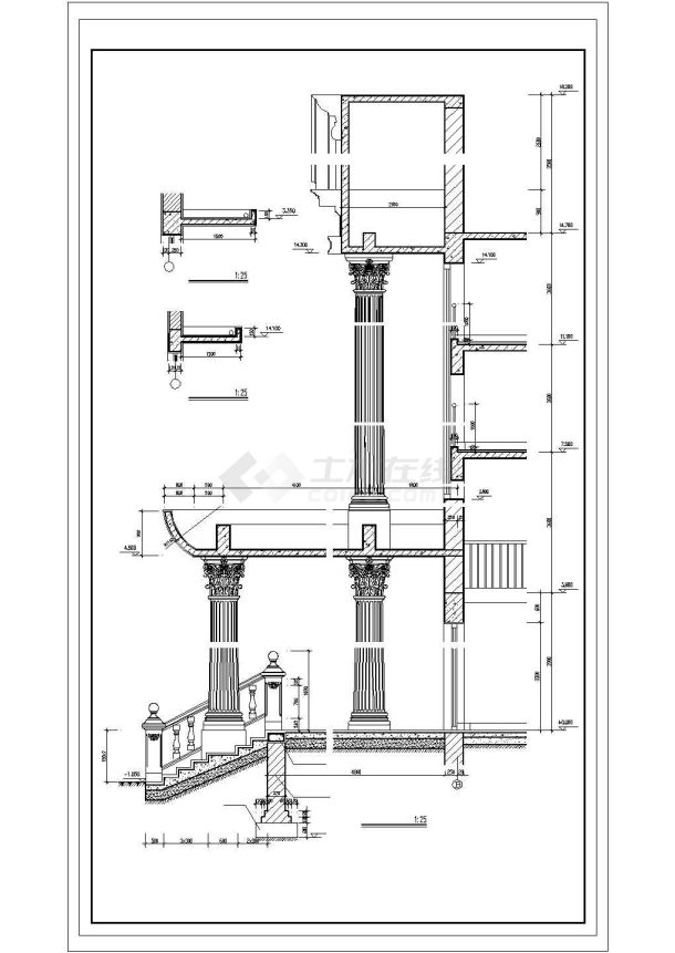 某4层办公楼建筑全套CAD施工图纸-图二