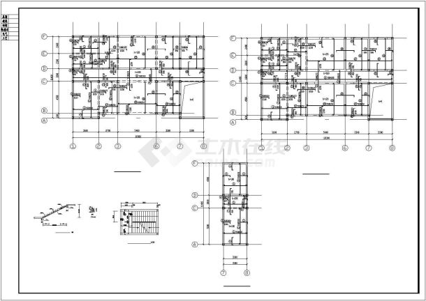 某地办公楼建筑设计方案CAD图-图二