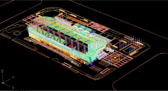 南京国际展览中心建筑设计方案主体模型_图1