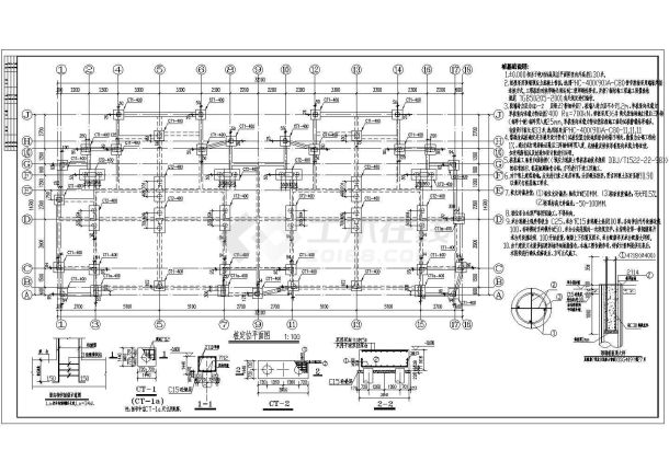 广东四层异形柱框架结构别墅结构施工图-图二