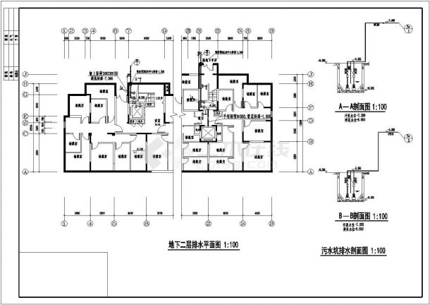 高层住宅楼水暖设计CAD参考图-图二