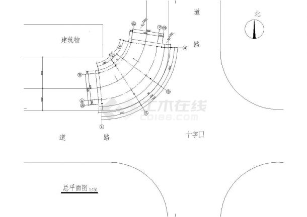 某售楼处建筑结构平面设计CAD竣工图-图一