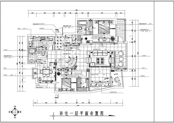 商品房建筑装修设计CAD施工图-图一