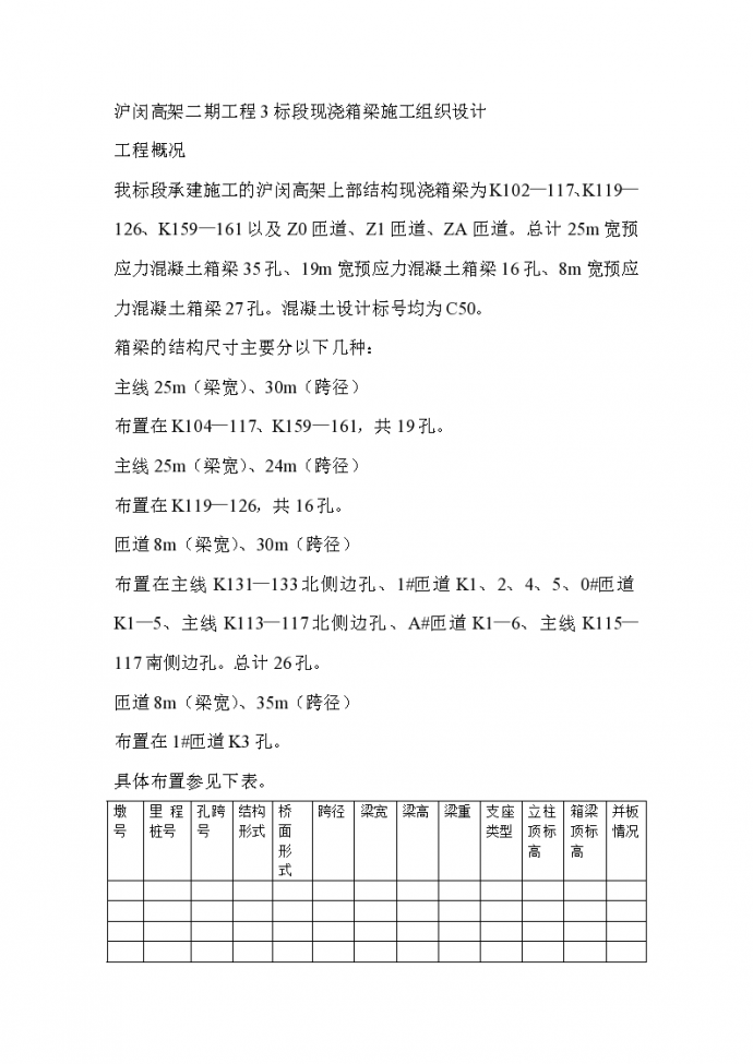 沪闵高架二期工程3标段现浇箱梁施工组织设计方案_图1
