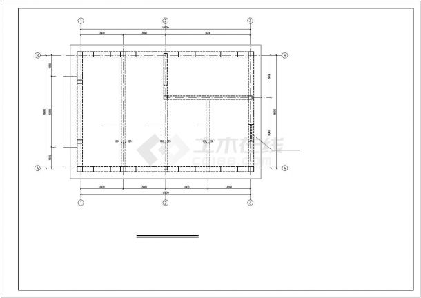 某地区多孔砖砌体锅炉房结构CAD基础套图-图一