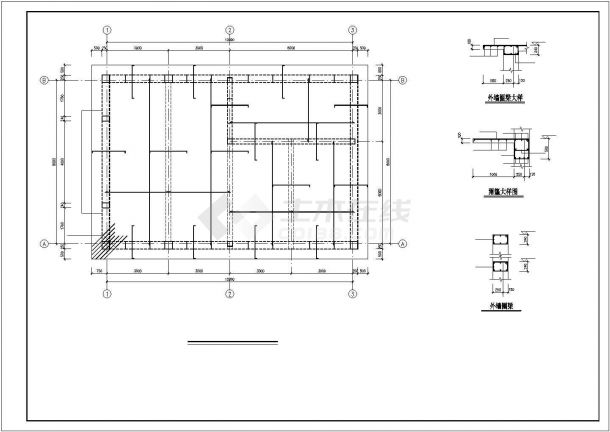 某地区多孔砖砌体锅炉房结构CAD基础套图-图二