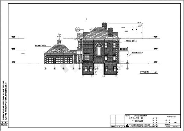 某地二层砖混中式风格别墅建筑设计施工图-图二