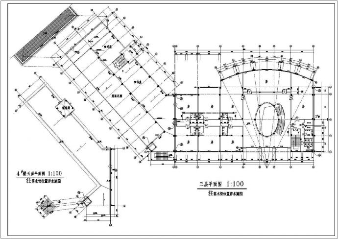 某小区会所建筑设计方案CAD图_图1