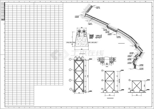 某精致煤矿管道支架工程结构设计cad基础平面图-图二