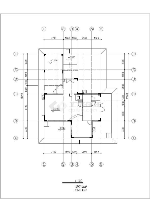 私人小别墅建筑设计施工图-图二