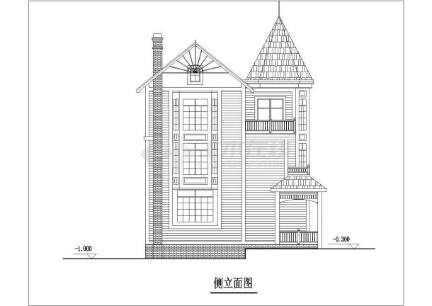 某地三层小别墅建筑设计方案图-图一