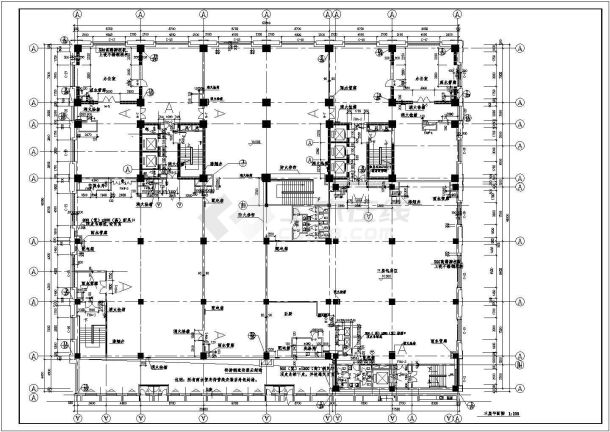 某多层办公建筑设计方案平面图-图二